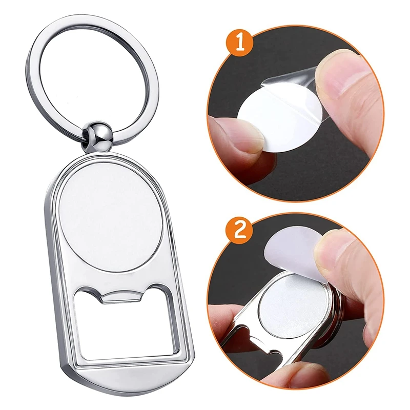 10 Pcs Sublimation Blank Keychain Metal Bottle Opener Blank Key Ring Heat Transfer Rectangular Sublimation Keychain