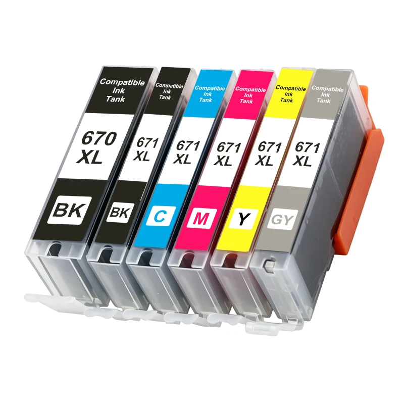 PGI-670XL CLI-671XL pgi670 cli671 Ink Cartridge compatible for PIXMA MG5460 MG5560 MG5660 MG6360 MG6460 MG6660 IP7260 IX6860