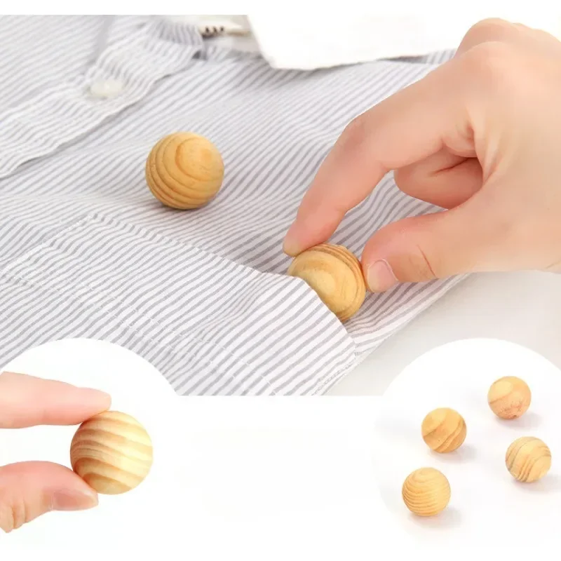 20pcs  Natural Camphor Wood Ball Wardrobe Mildew-proof, Insect-Proof, Cockroach-proof, Deodorant  Ball Household Indoor Aroma