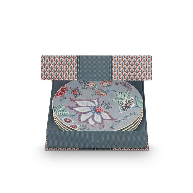 

Oriental Flower Rhythm Tableware Set Home Newlyweds and Housewarming Gifts Blue Grey Series