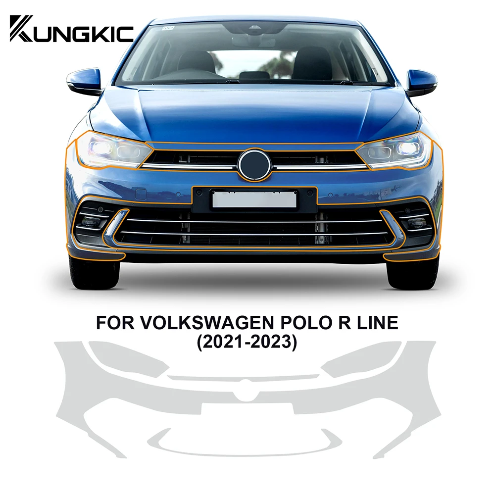 Прозрачная предварительно отрезанная защитная пленка PPF для краски VOLKSWAGEN POLO R LINE 2021 2022 2023 PPF ТПУ мил наклейка