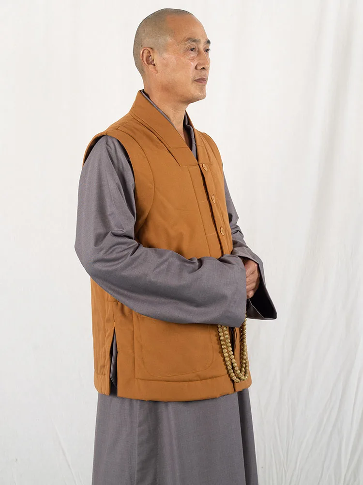 Winter Vest for Buddhist Robe Shaolin Kung Fu Uniform Meditation Suit Wushu Martial Arts Clothes for Men and Women