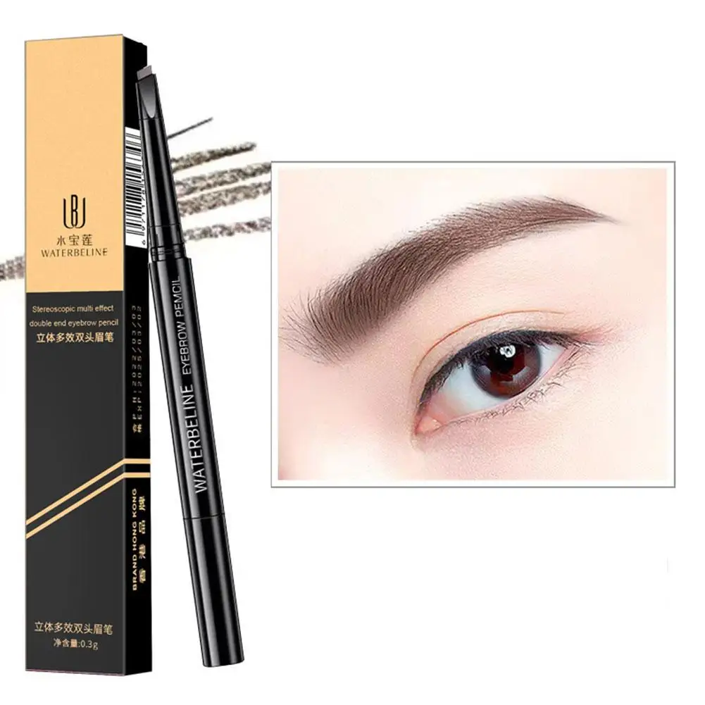 Double Headed Brow Pen Three-dimensional Multi Effect Tool And Cosmetic Beauty Sweat Anti Waterproof Brow Pen D1E9