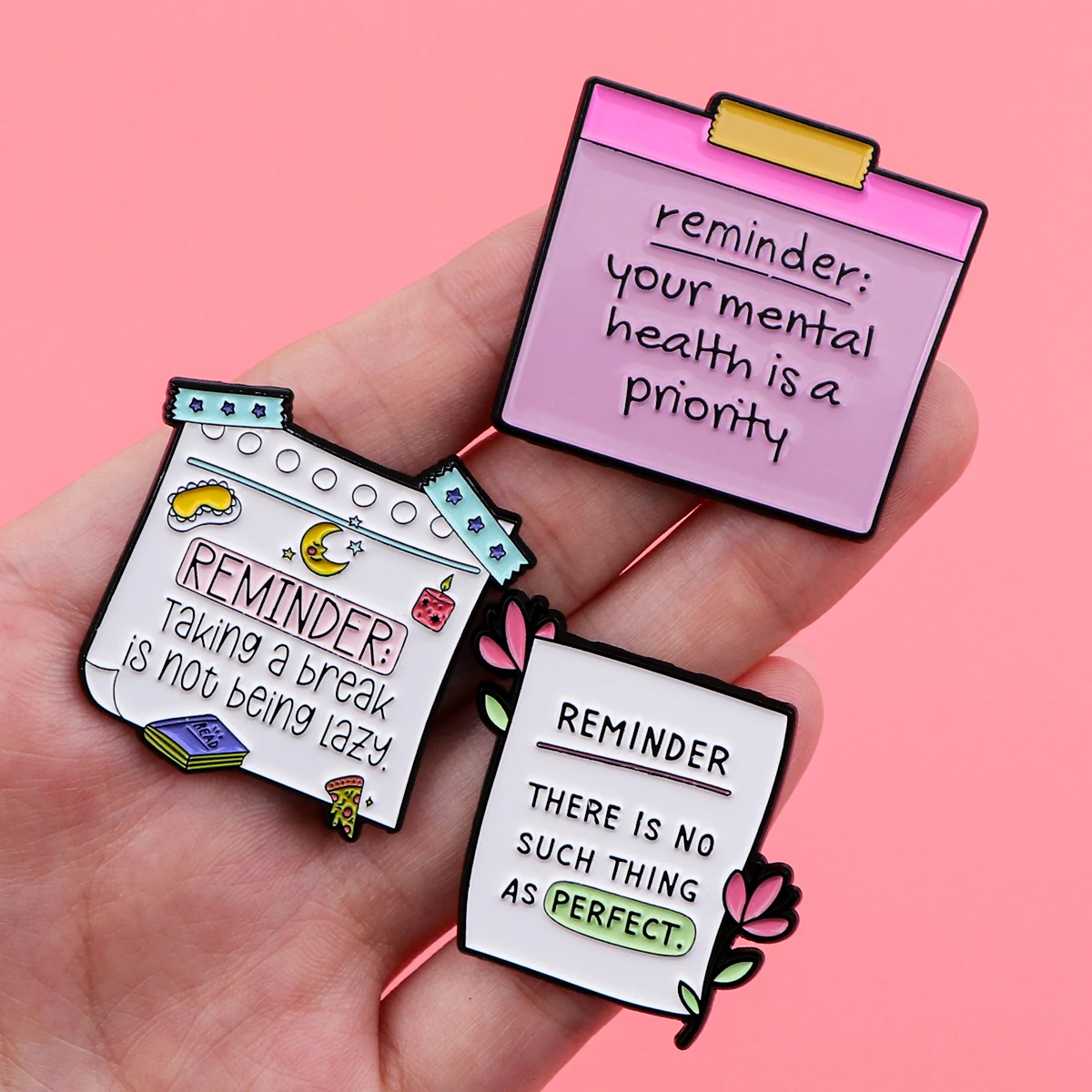 Motivational Quotes Enamel Pin Notes Brooches for Women Lapel Pins Badges on Backpack Clothing Accessories Creative Jewelry Gift
