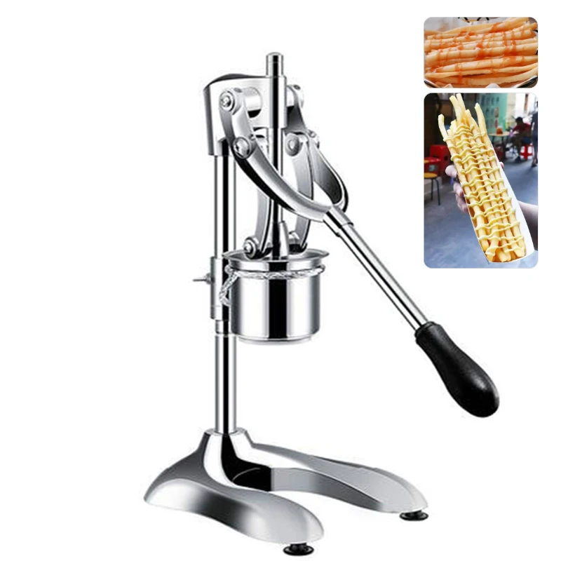 Manual French Frie Machine Stainless Steel Potatoes Fried Chips Extruder Long French Fries Makers Machine Kitchen Supplies
