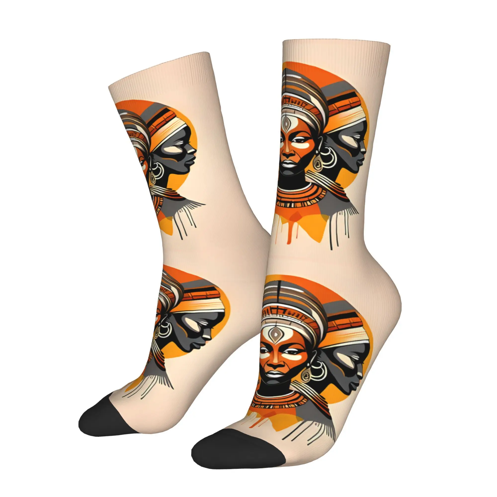 

African Woman Characteristic Culture Sock Printed Man Polyester