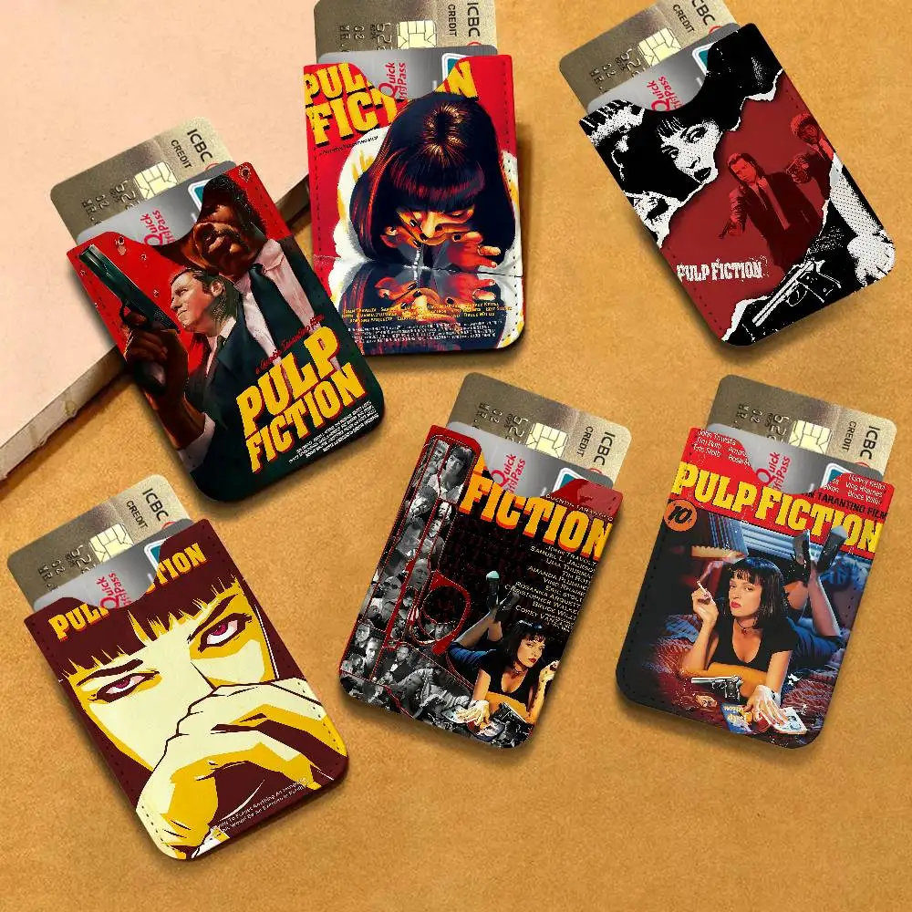 Cartera Mini Ultra Delgada de Cuero para Hombre, Estilo Pulp Fiction, Ligera, para Tarjetas de Crédito, Identificación y Uso Diario en Negocios