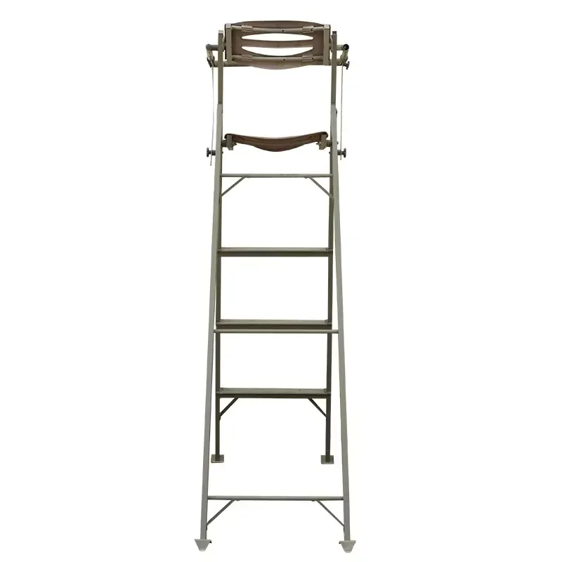 Stainless Steel Folding Tree Ladder Wide Seat Platform for Fruit Picking Hunting Stand Durable Metal Climbing Frame Portable