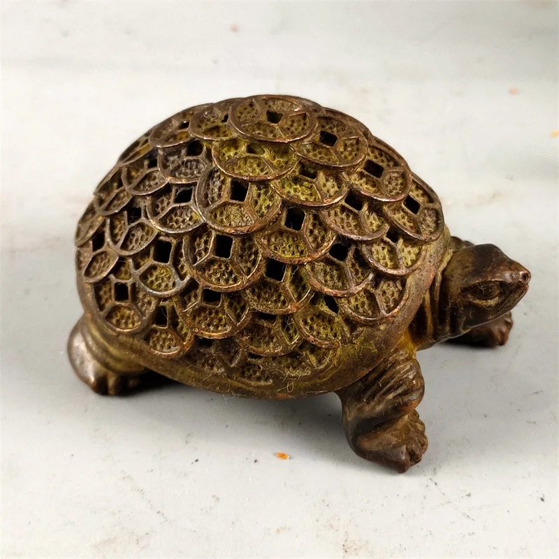 Antique Turtle Small Statue Desktop Ornament Lucky Animal Figurine Incense Burner Living Room Home Decoration Accessories