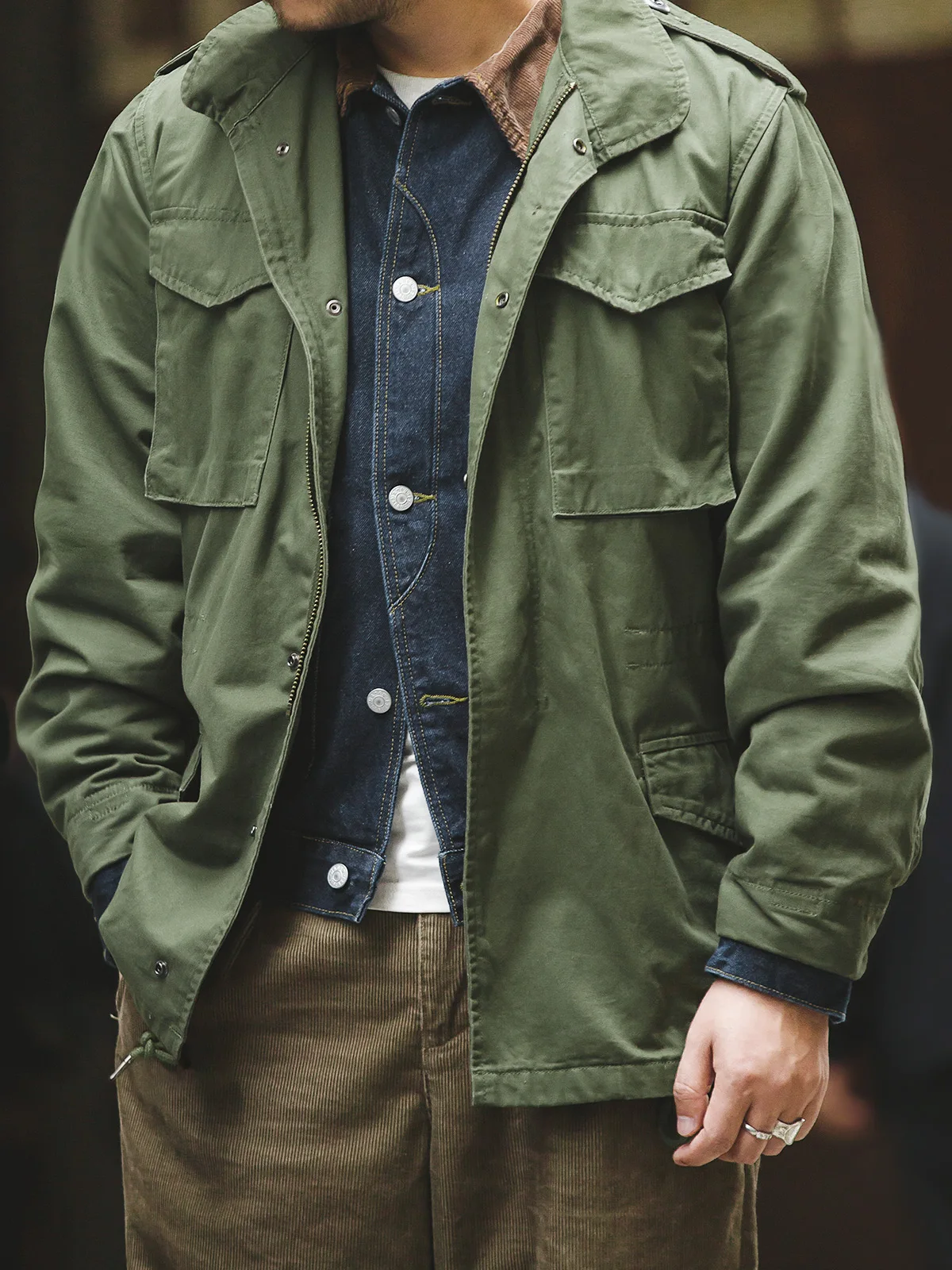 

Maden American Retro M65 Camouflage Jaet Men's een Workwear Hunting Coat Hard Man Military Sle Spring Autumn Outerwear