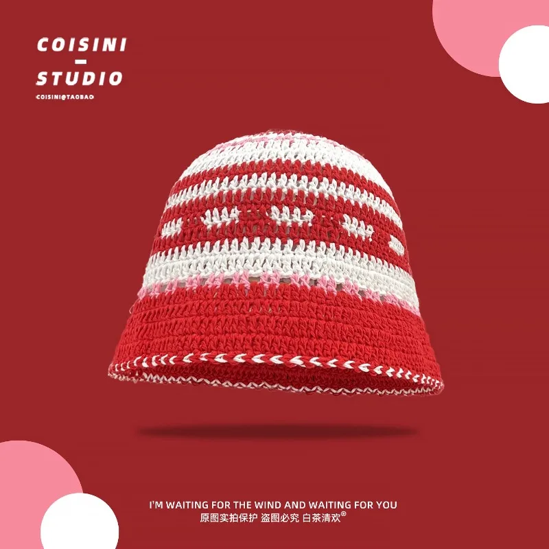 เกาหลีแฟชั่นตัดกันลายถักหมวกผู้หญิงฤดูใบไม้ผลิและฤดูร้อนอเนกประสงค์ครีมกันแดด Breathable ผู้ชายหมวก