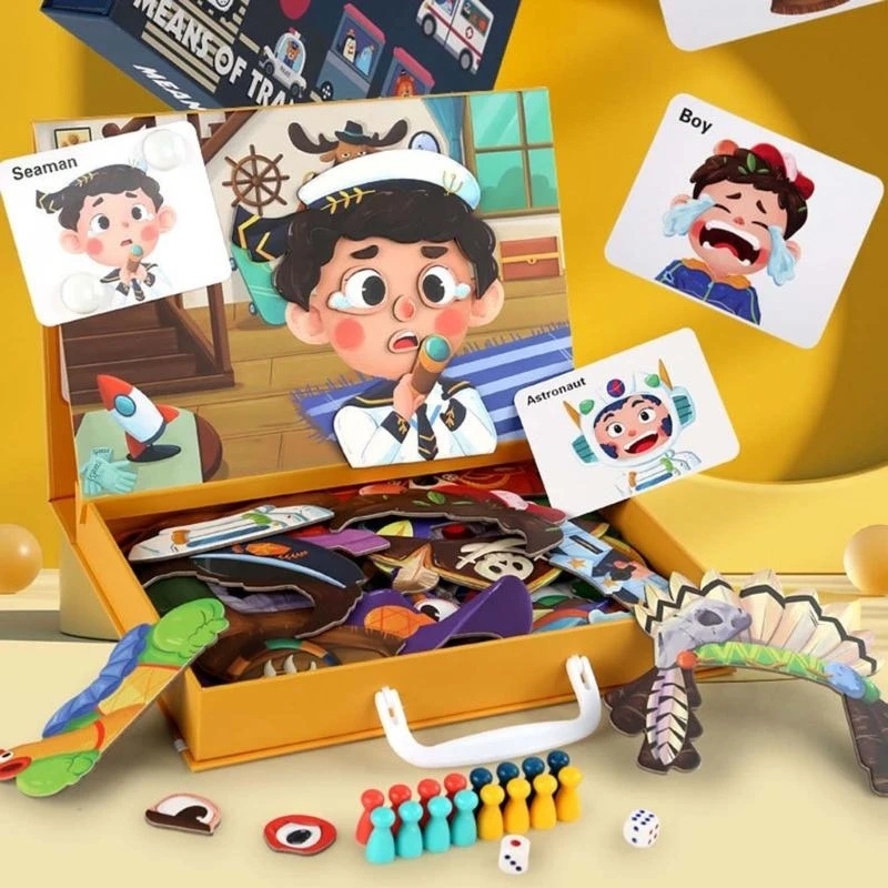 Magnetische sticker puzzel tekentafel speelgoed voor kinderen educatieve leeractiviteit 15UB