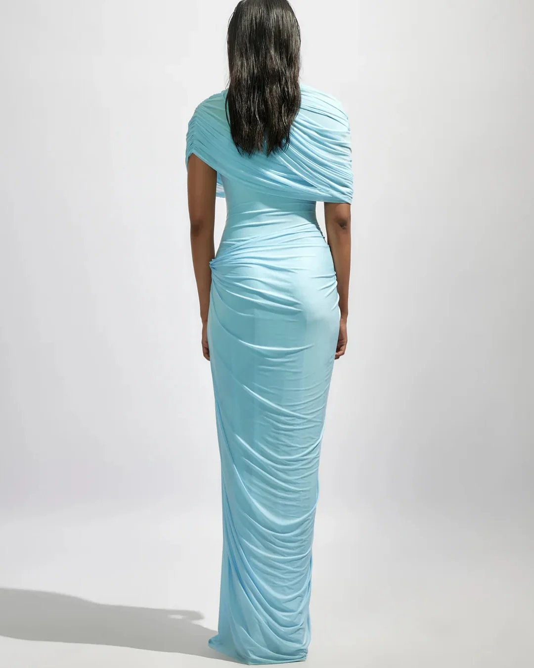 Customized Modern Crew Neck Jersey Short Sleeves Evening Dress Temperament Pleats Photo Color Robe de soirée Vestido De Festa