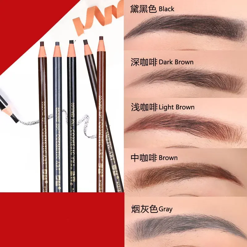 12pcs Eye Brow Pencil Waterproof Women Eye Makeup Pen Easy Color Natural Black Brown Grey Cosmetic Beauty Eyebrow Tool