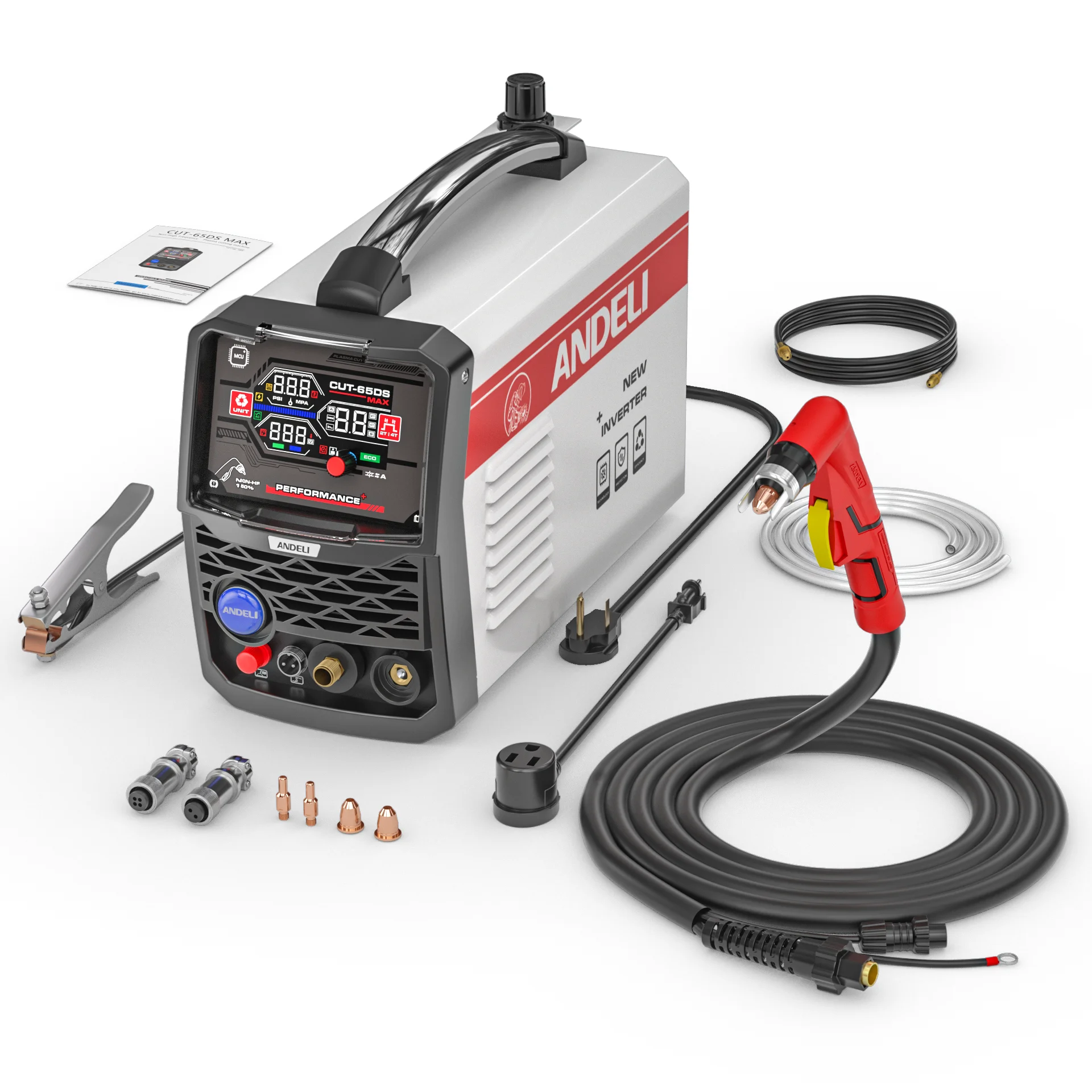 ANDELI 2025 New Arrival 110V  220V CUT-65  1PH  220V  Non-HF CNC Compatible Pilot Arc Contacting Plasma Cutter  Manufacturer
