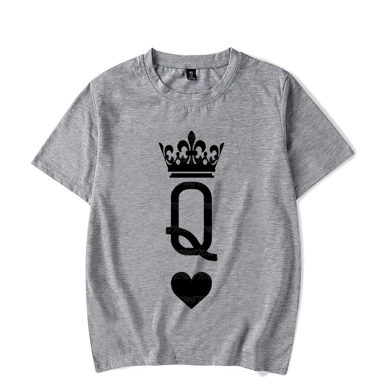 King Queen Crown Couple Matching Tshirt Men Women Valentine Lovers Shirt Fashon Trend Wife Husband Tee Harajuku Couple T Shirt