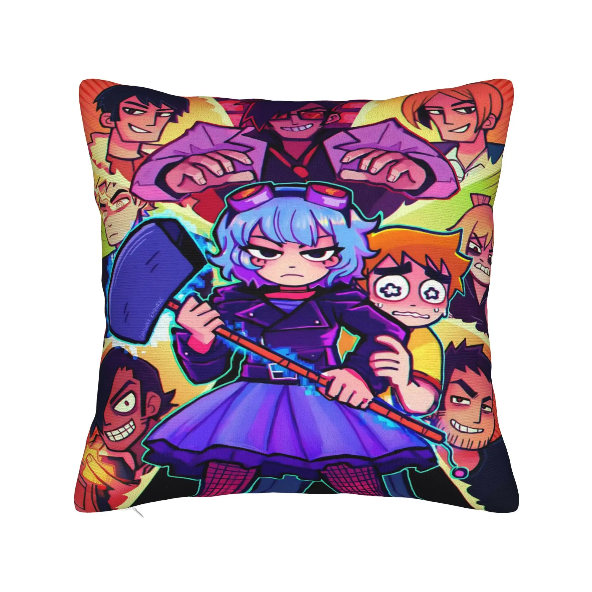 Scott Pilgrim vs. the World Pillowcase Merchandise Printing Cushion Cover  Pillow Covers Home Decoration Zippered Multi Size