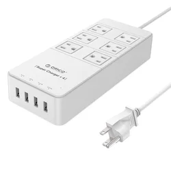 ORICO US Plug Power Strip Surge Protector Built-in 4 USB Ports Supuer Charger 34W Max Electrical Socket Desktop Charging Station
