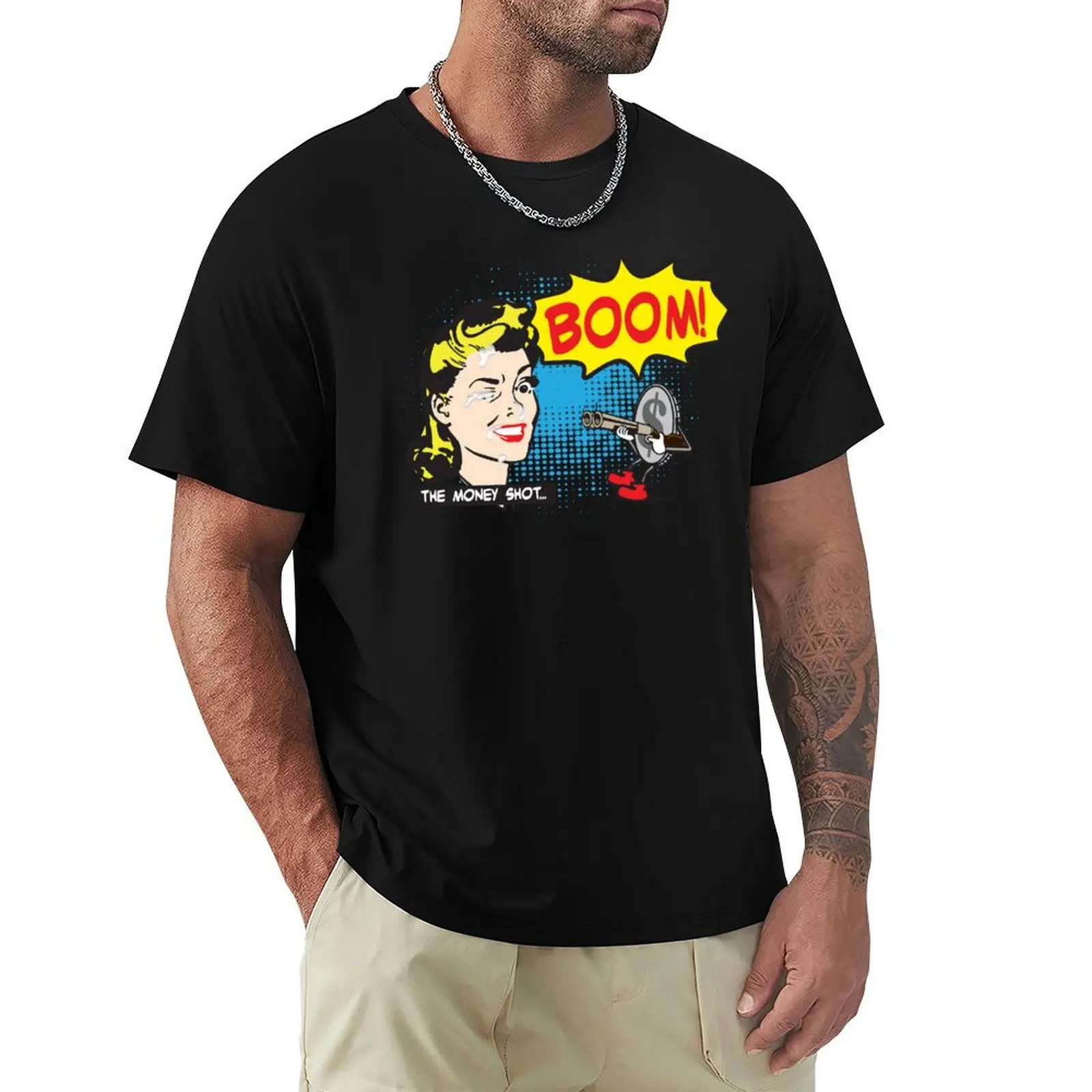 Funny Shirt - Money Shot T-Shirt Daily Wear Plain Short Sleeve Shirt