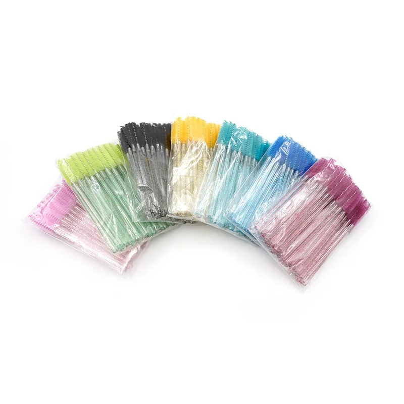 50PCS Einweg Kristall Stab Wimpern Pinsel Solide Kompakte und Tragbare Wimpern und Augenbraue Curl Make-Up Pinsel Schönheit Werkzeug