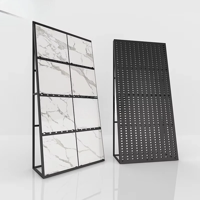 High-grade steel modern environmentally friendly vertical punching board tile display stand (suitable for exhibition halls)