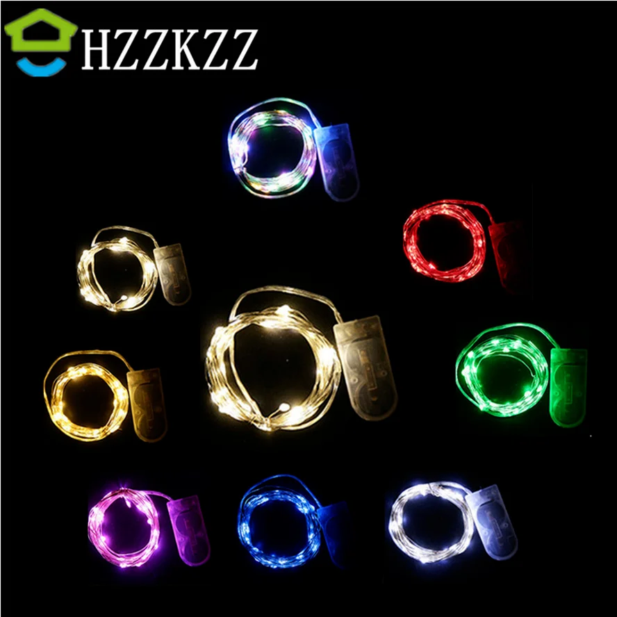 

HZZKZZ 1M 2M 3M 5M Copper Wire LED String Lights Holiday Lighting Fairy Garland for Christmas Tree Wedding Party DecorationNatal