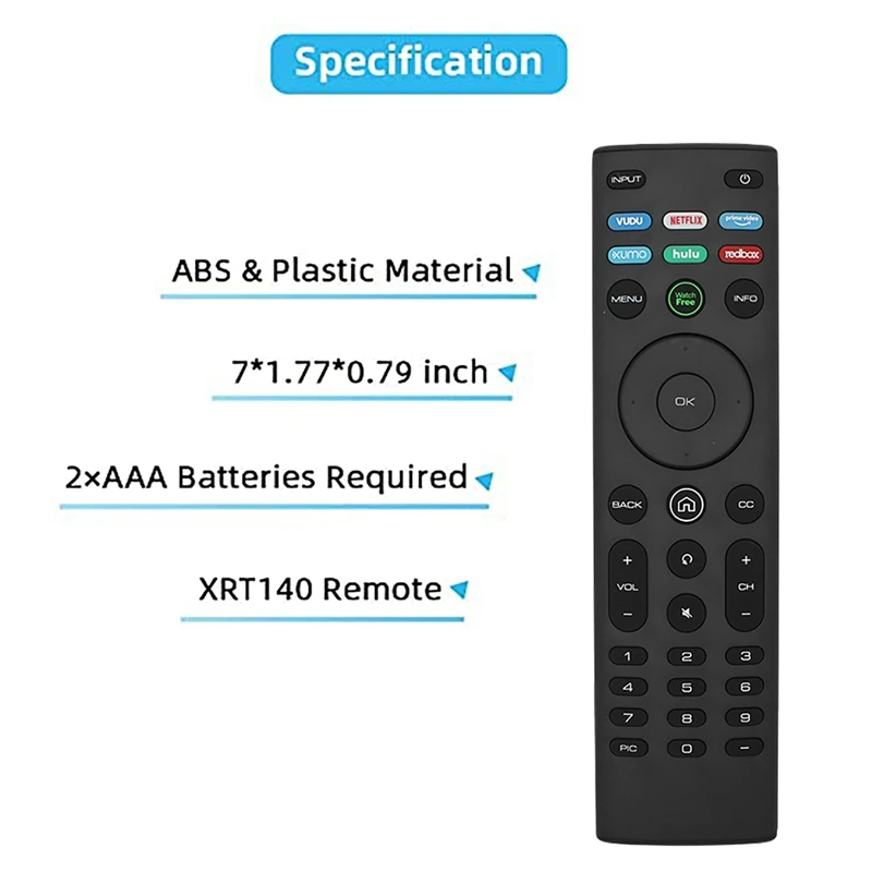 XRT-140 Remote Control For VIZIO Ruixuan's New Smart TV Remote Control With Shortcut APP Buttons