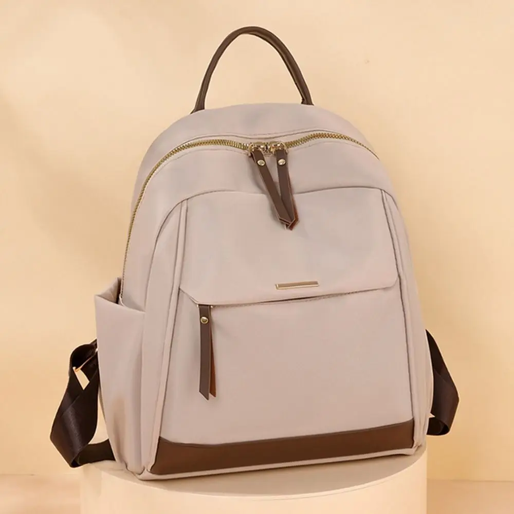 

Simple Canvas Nylon Backpack Large Capacity Zipper Women Backpack Lightweight Waterproof Oxford Shoulder Bag Travel