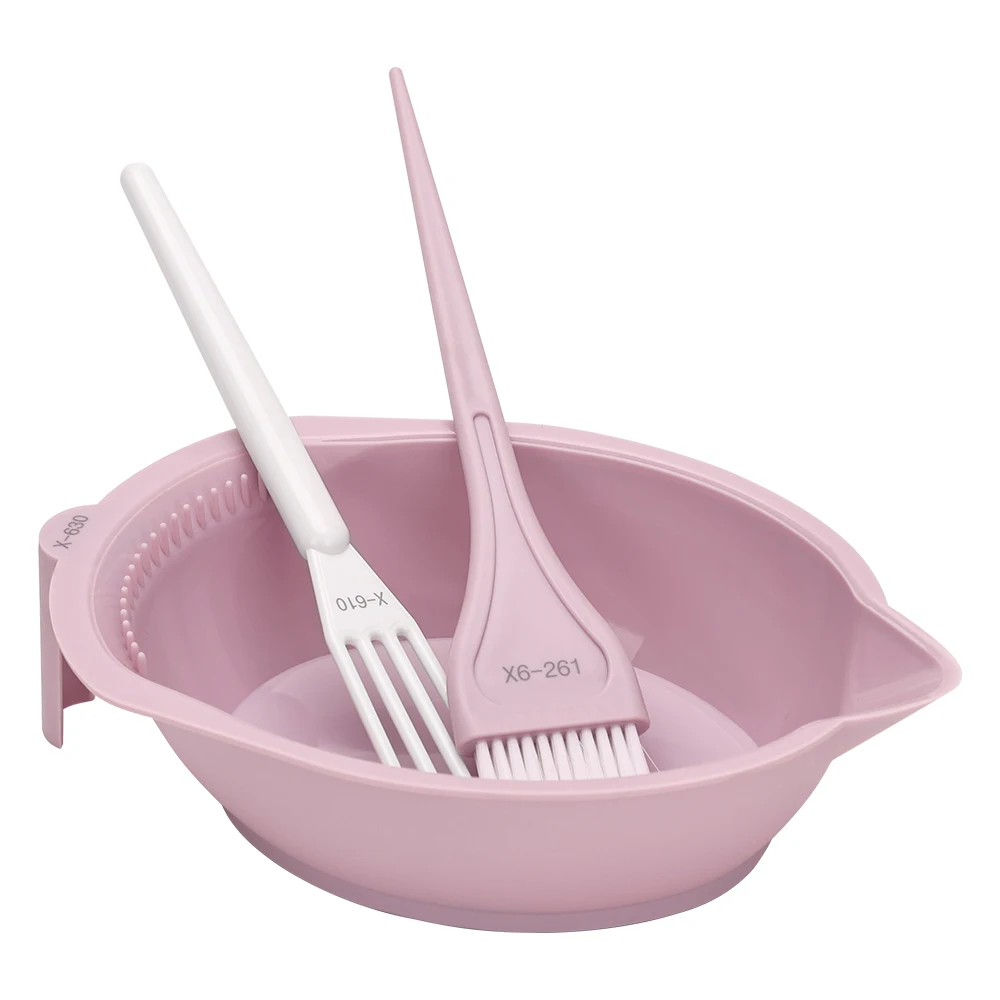 ร้านตัดผมย้อมผม 3 ชิ้นชุดร้านตัดผมย้อมผมชามผสมแปรงหวีหลายสีย้อมผมอุปกรณ์เสริมเครื่องมือ