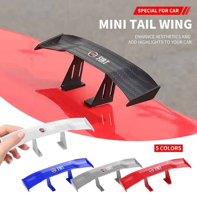 Mini alerón 3D para la parte trasera del maletero, pegatinas de alerón para FIAT Abarth 500 Panda Bravo Punto Tipo Linea Ducato Freemont