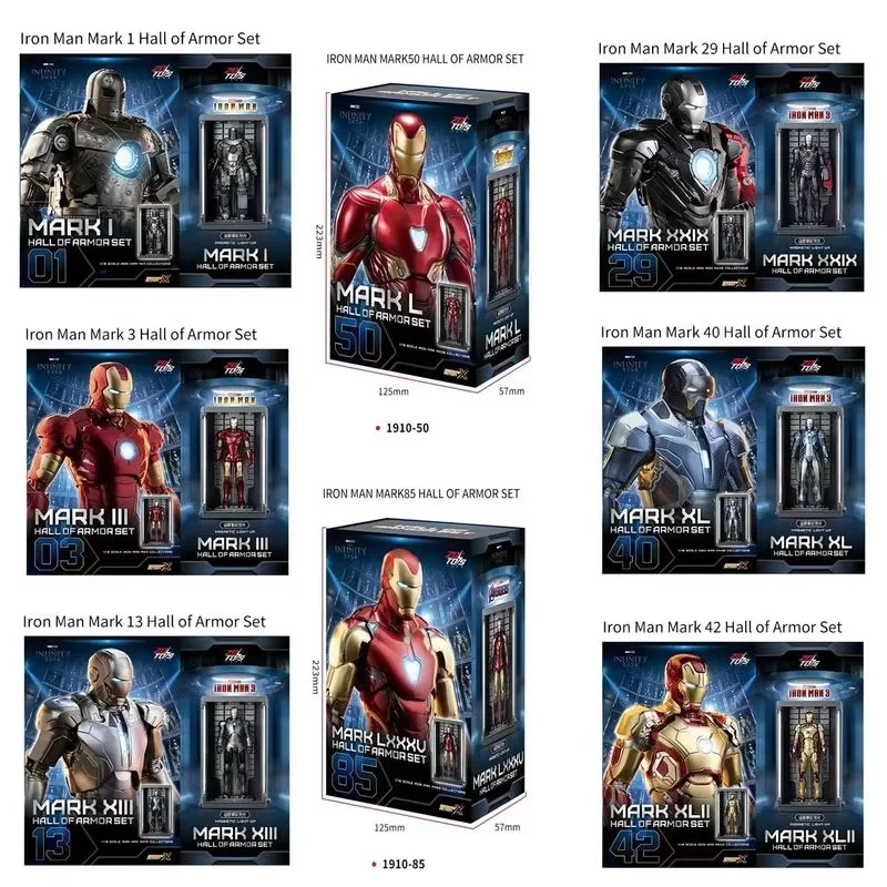 Figura de acción de Iron Man de Marvel de Zd Toys, 18 cm, Mark 1, 3, 13, 29, 40, 42, 50, Mk85, modelo de colección para exhibición de adultos.