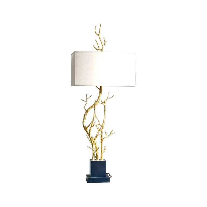 

Luxury decoration high quality retro style brass tree family home office hotel decoration side desk lamp