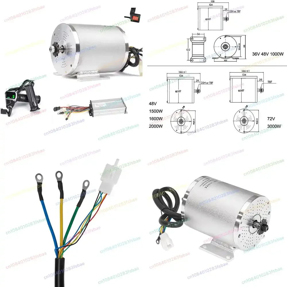 

MY1020 for 36V 48V Electric Scooter Brushless Motor 1000W 1800W 2000W with 12 Tube 15 Tube Controller Set Scooter Accessories