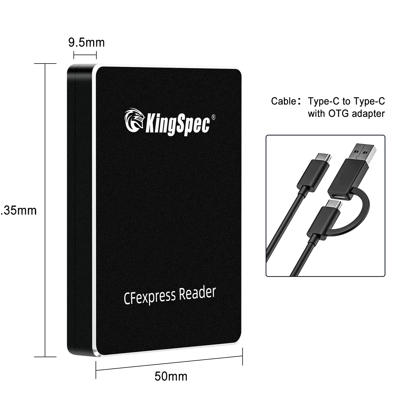 KingSpec Pembaca Kartu USB CFexpress Tipe B Pembaca Kartu USB 3.1 Gen2 Adaptor 10 Gbps Kabel untuk SLR Aksesoris Laptop Cardreader