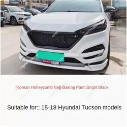 Fiberglass/Carbon Fiber Racing Grills For Hyundai Tucson 2016 2017 2018 Front Grille Car Upper Bumper Hood Mesh Body Kit Grid