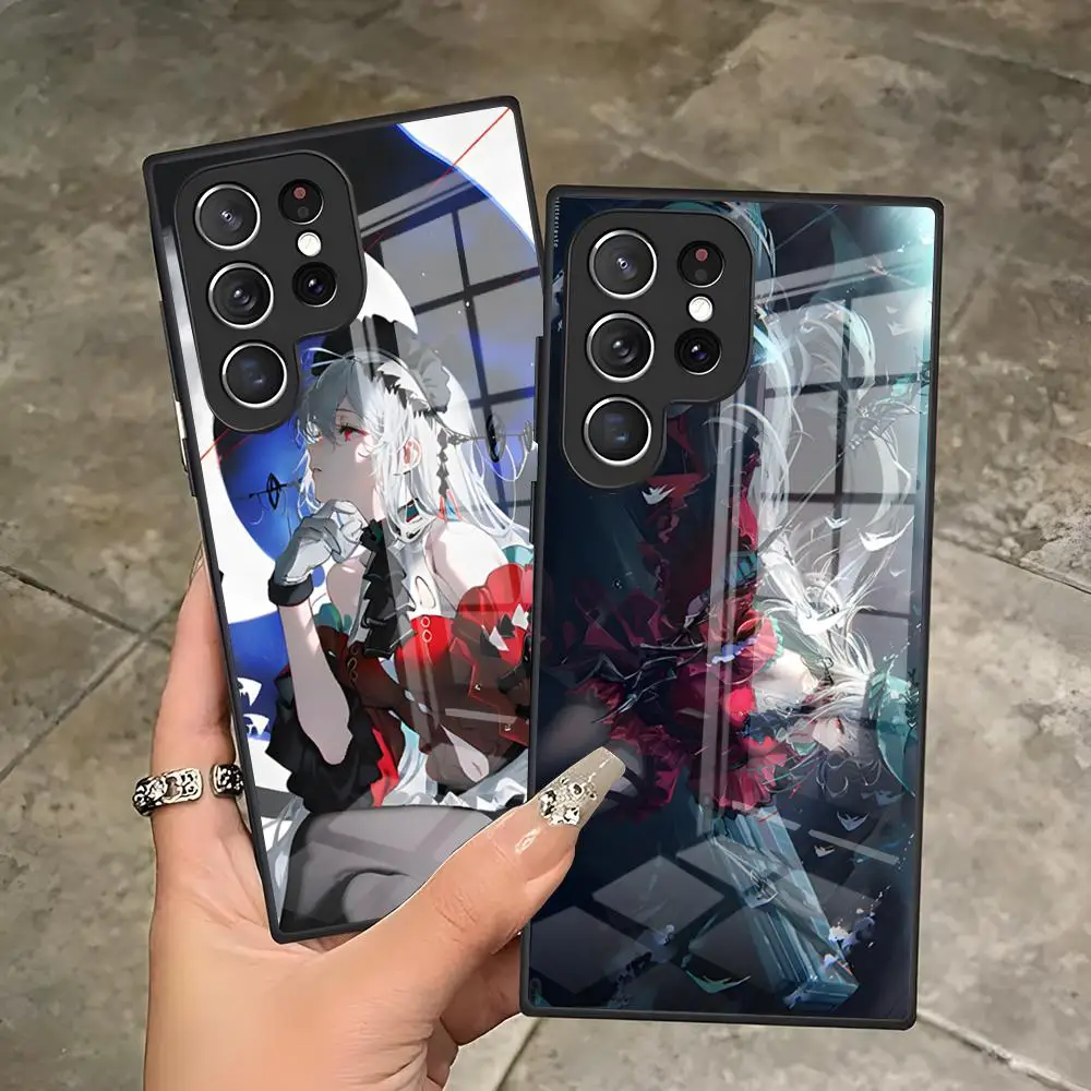 Arknights Skadi Handyhülle für Samsung S26 S25 Edge Ultra 23 22 21 20 Ultra Plus S24 Fe Glasabdeckung