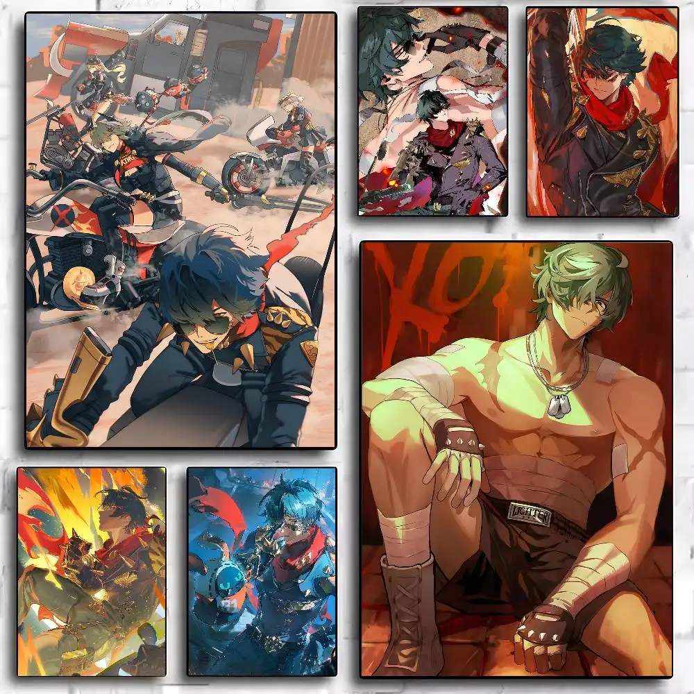 Game Zenless Zone Zero Cool Boy Lighter Anime Manga Posters High Quality Self-adhesive Wall Art Decorations Color Prints Sticky