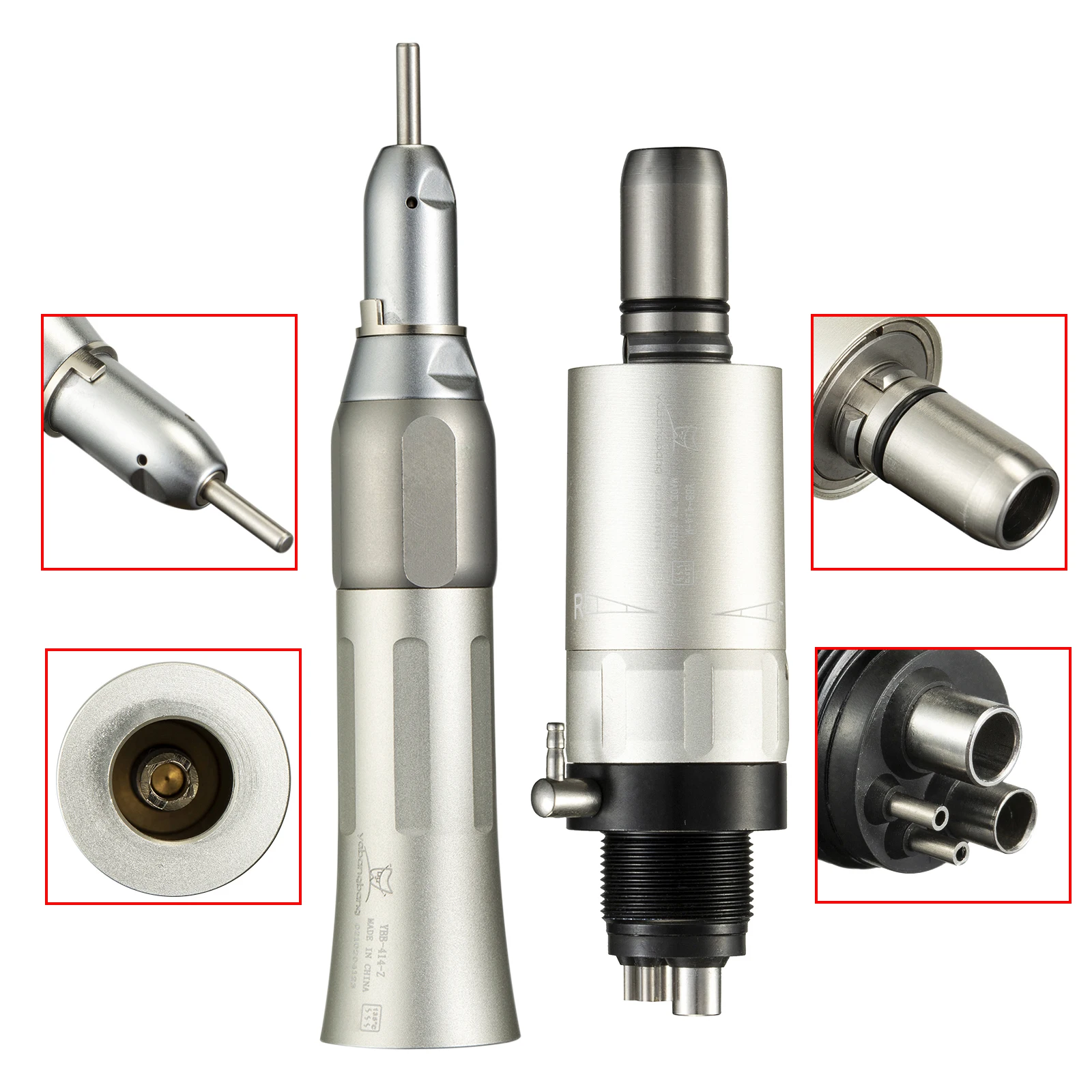 Dental Low Speed handpiece Straight Nosecone 4 hole E-type Air Motor External water spray Handpiece NSK style YX