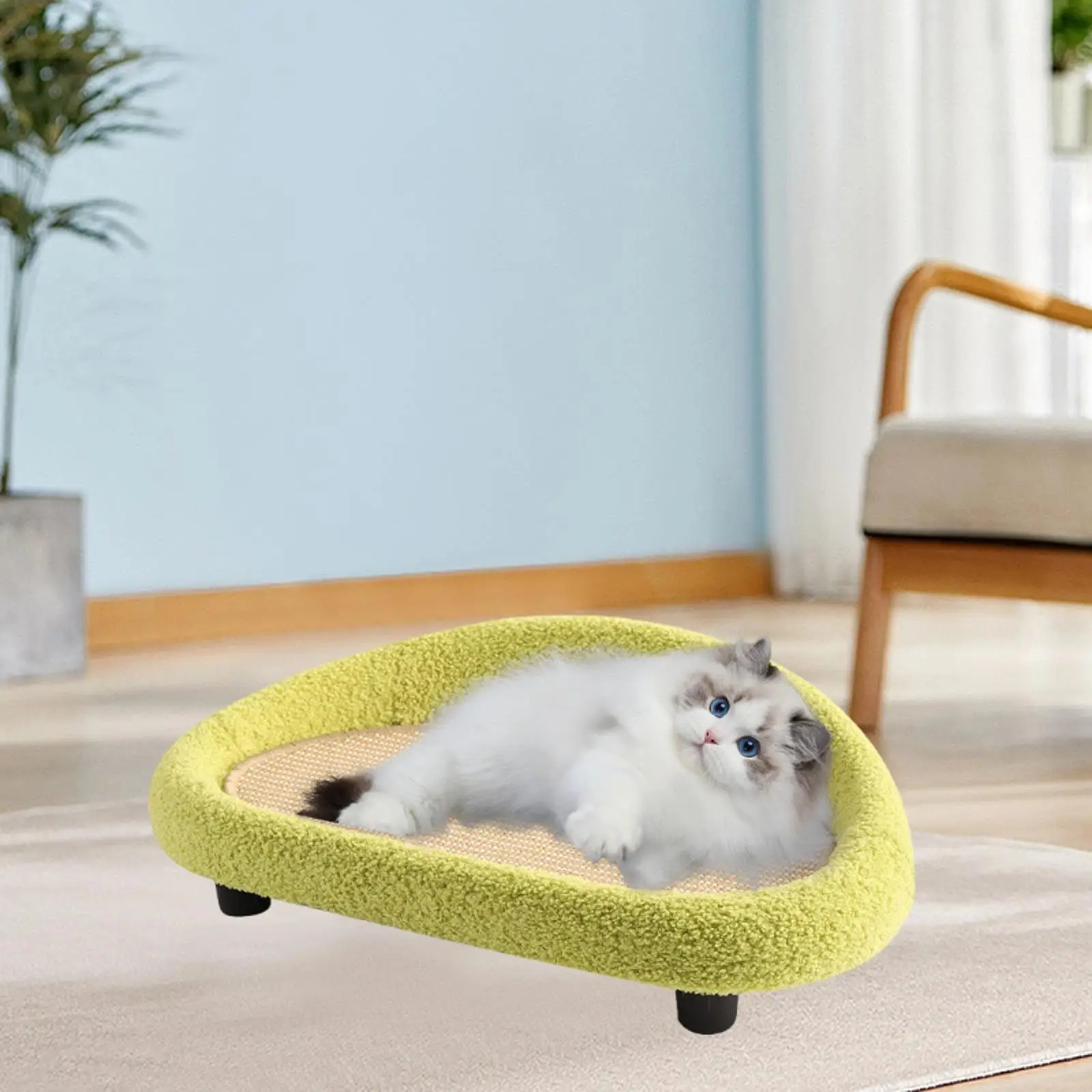 Cat Couch with Non Slip Bottom Cat Supplies Pet Sofa Sisal Cat Scratcher Scratch Lounge Cat Bed for Puppy Comfort and Support