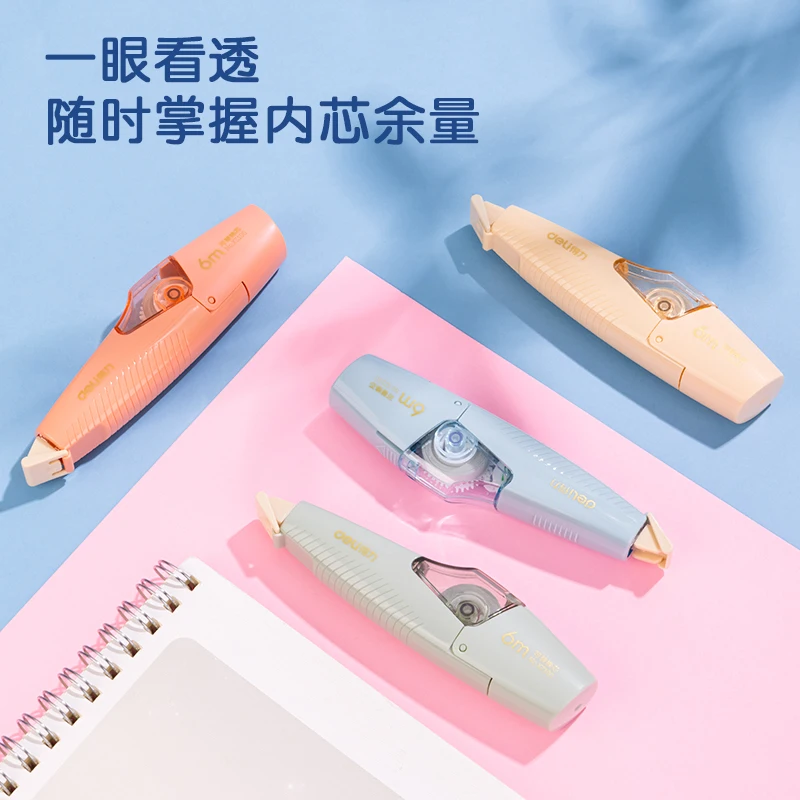 Deli Refillable Correction Tape with Refill Pen Style White Out Corrector School Office Correction Supplies