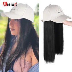 Synthetic Baseball Cap Hair Wig White Cap Hair Extensions Naturally Connect  Adjustable Hat Wig Heat Resistant Daily Use Wig