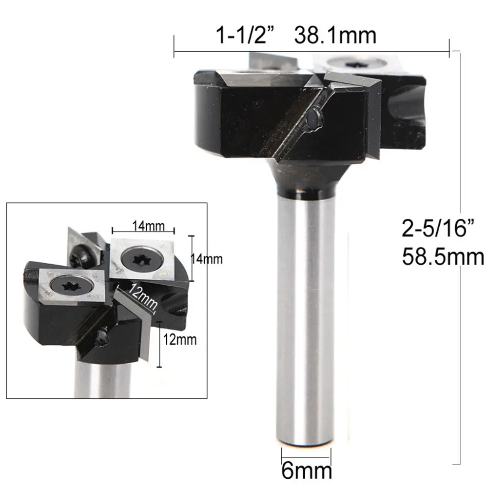 

For Woods Laminate Router Bits Bits 38.1mm Cut Diameter 6mm/8mm/12mm Black Color Router Bit For Trimming Grooving/grooving