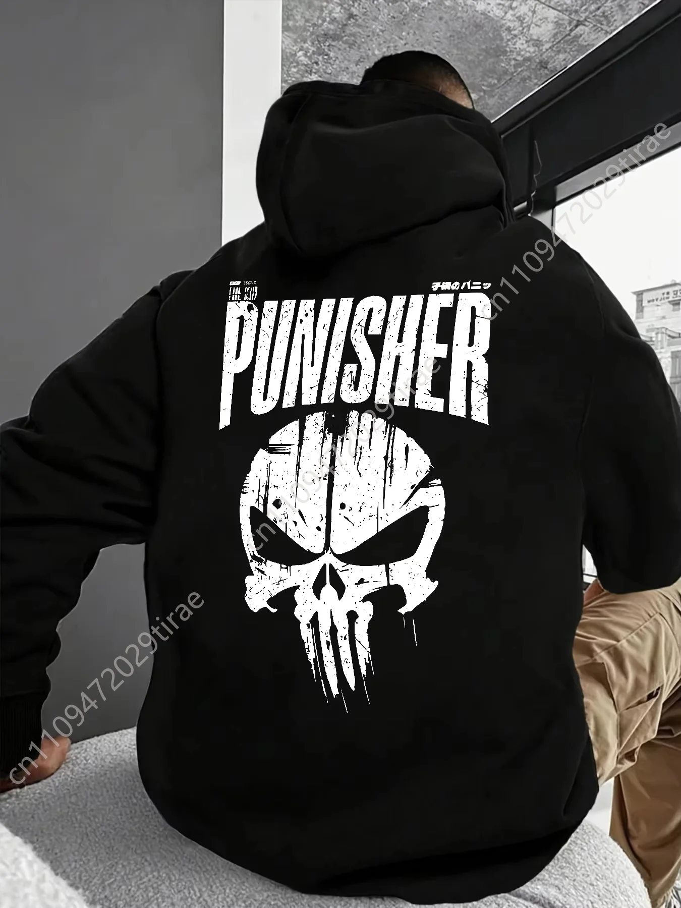 

Marvel Genuine 2026 New Skull Marvel Punisher Super Hero Logo Print High Quality Plus Size Men's Hoodie Loose Thermal Top