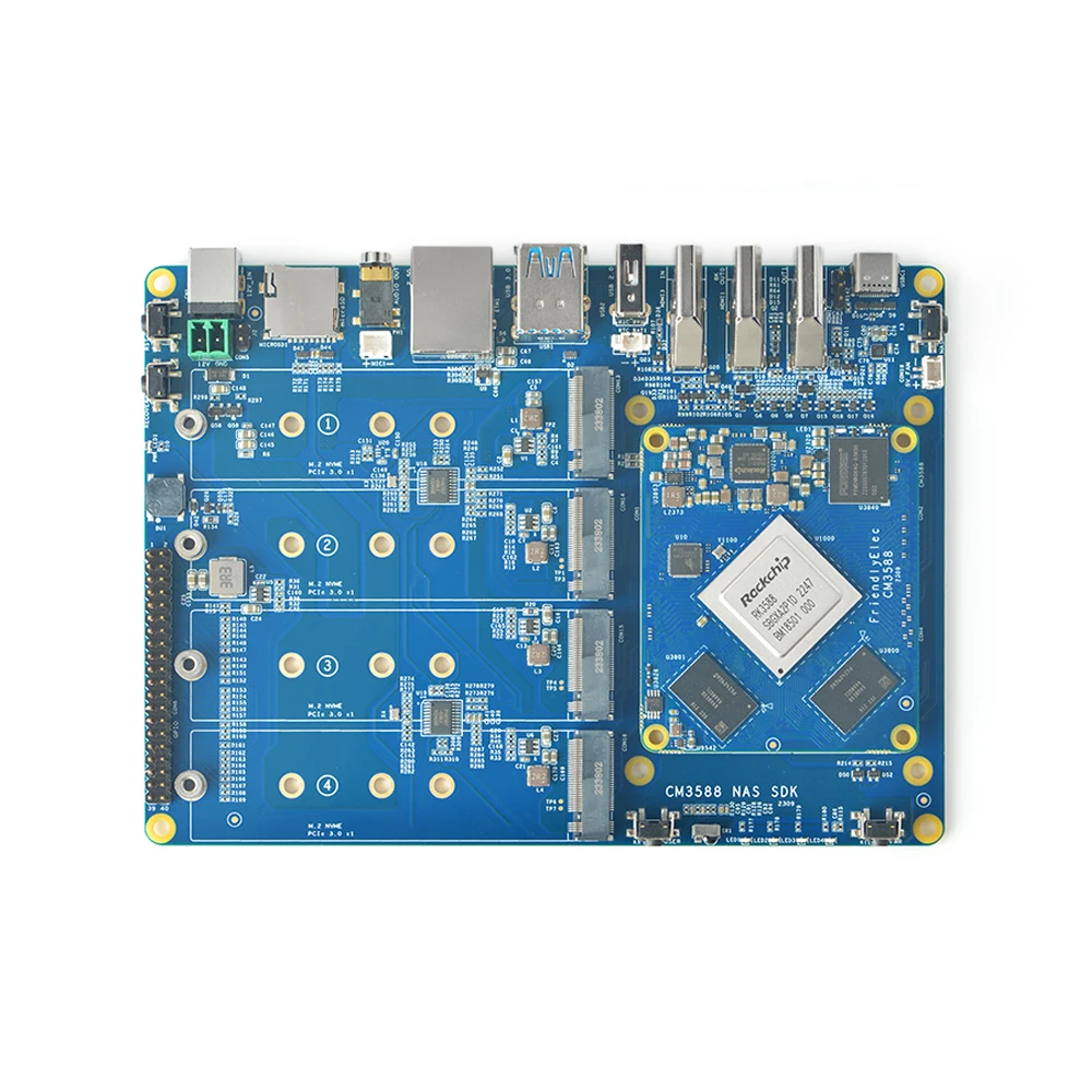 Imagem -02 - Rockchip Rk3588 Nas Kit Placa de Desenvolvimento On-board Pcie 2.5g Controlador Ethernet Suporta Openwrtandroidubuntudebian Kit