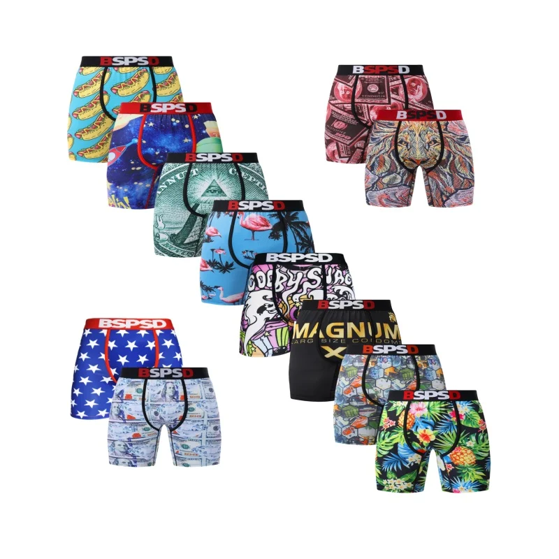 

1Pcs Men Underwear Boxers Print Breathable Sexy Mens Boxershorts Trunks Plus Size Man Swimming Underpants Men's Panties Boxers