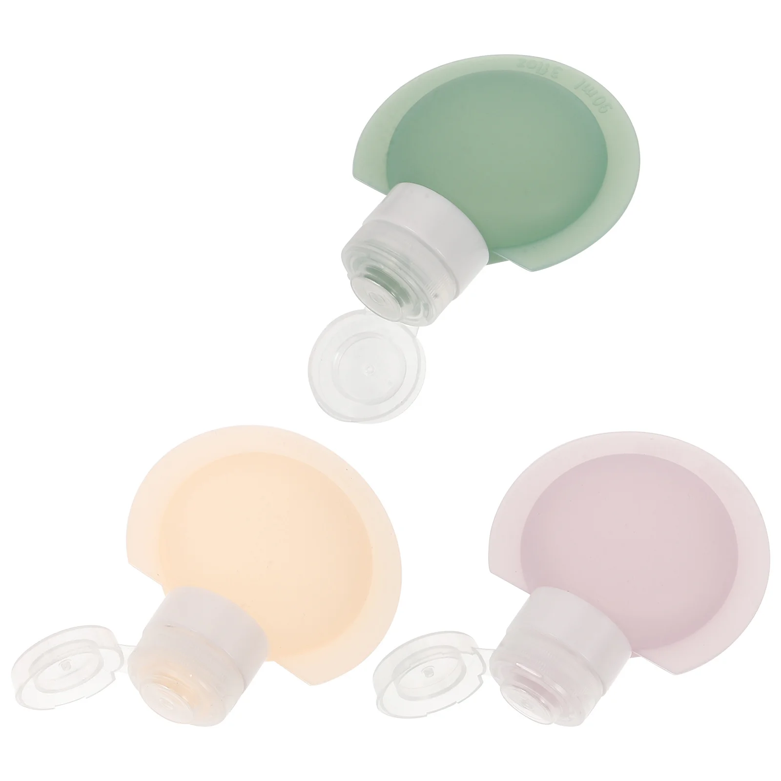 3 個のシリコントラベルサイズボトル詰め替え可能絞り可能なトイレタリー容器漏れ防止耐久性のあるシャンプーローションシャワージェル用