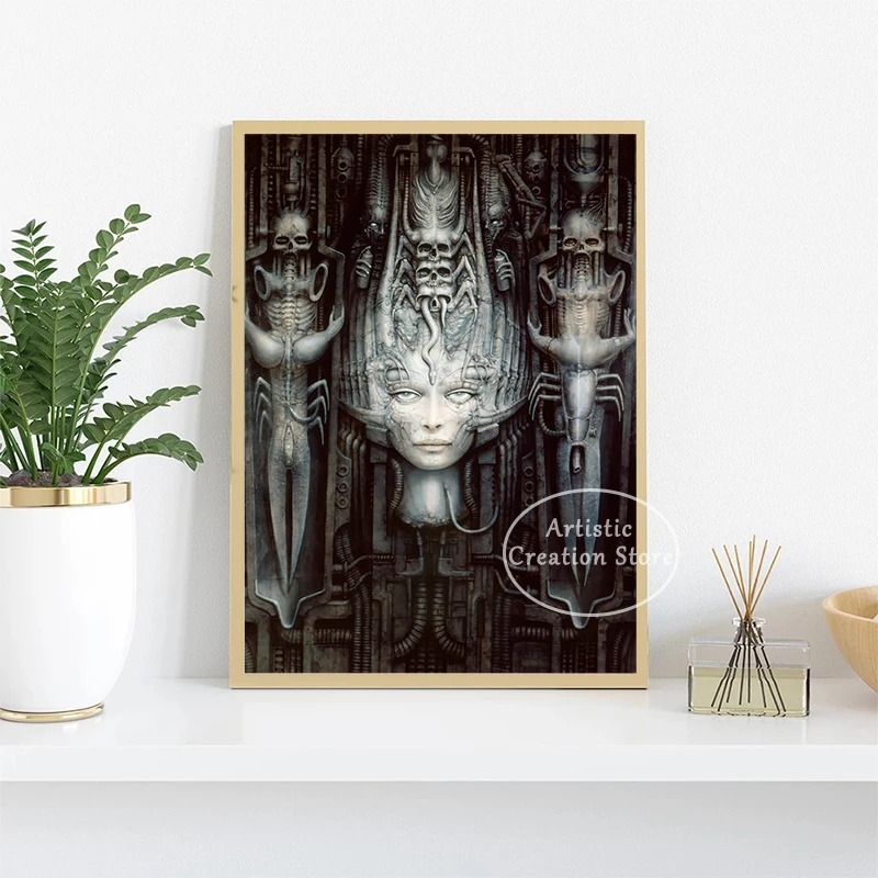 Hr Giger Li Ii Abstract Alien Retro Thriller Poster Wall Art Picture Canvas Painting Modern Art Decoracion Bedroom Home Decor
