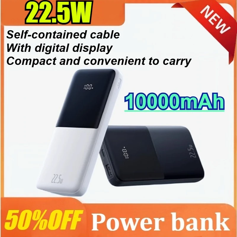 

20W Power Bank 10000mAh Fast Charge Powerbank with Digital Display for IPhone 17/16/15/14/13/12 for Xiaomi Batterie