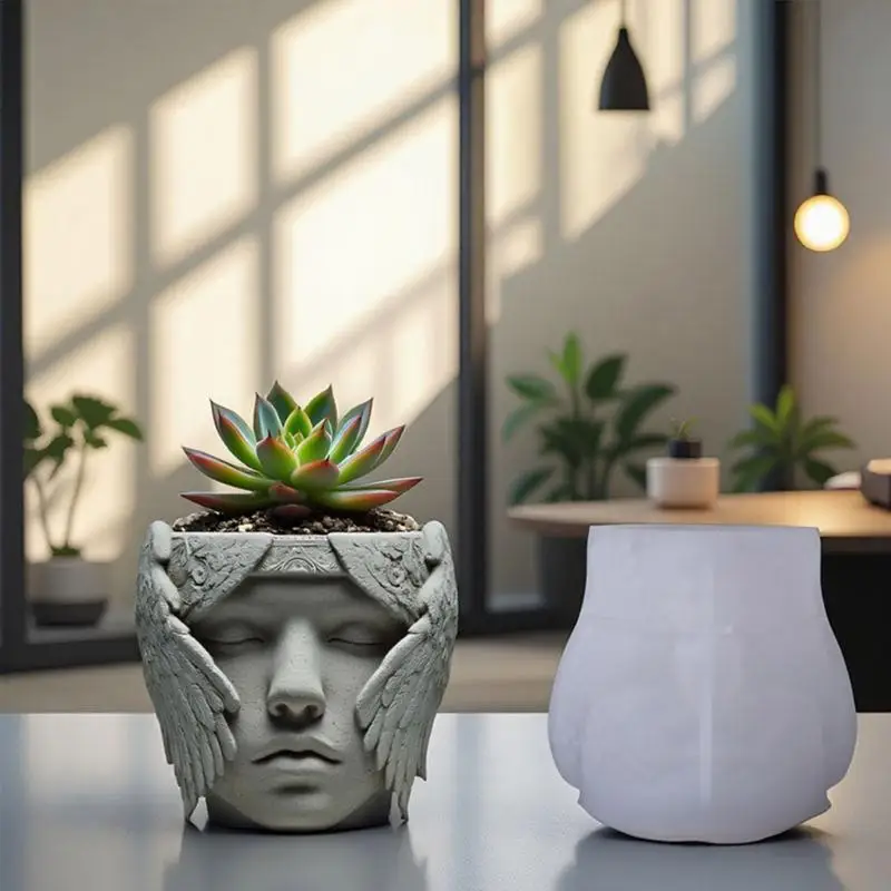 قالب سيليكون مزخرف للأطباق الخرسانية بتصميم منسوج على شكل سلة