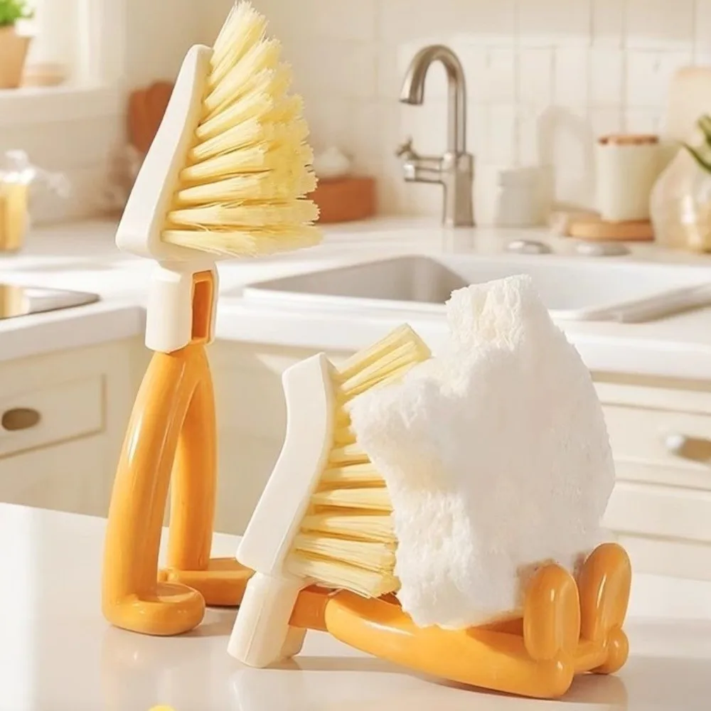 3pcs Durable Short Handle Foldable Cleaning Brush Multifunctional Crevice Cleaning Brush Corner Brush Home Cleaning
